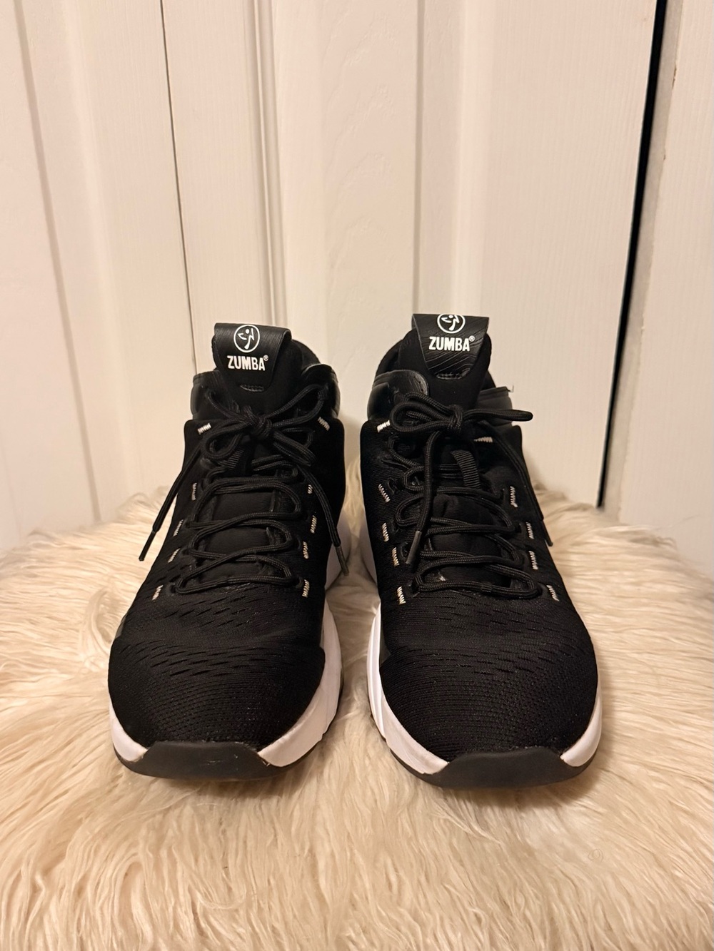 Zumba Fitness Black Athletic Sneakers with White Sole